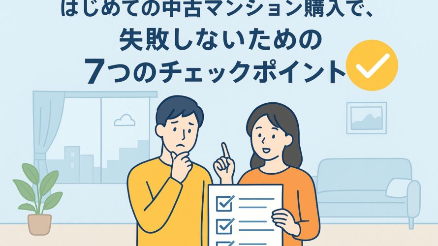はじめての中古マンション購入で、失敗しないための7つのチェックポイント
